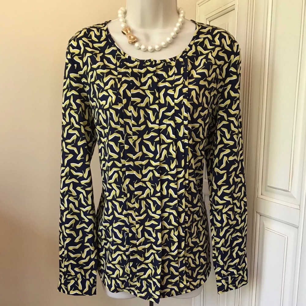 Banana Republic High Heels Print Blouse Medium